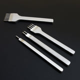 4 in 1 White Steel Diamond Boring Punching Stitching Tool DIY Leather Punch Tool Set, 3mm
