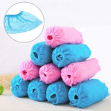 100 PCS Disposable Shoe Covers Indoor Cleaning Floor Non-Woven Fabric Overshoes, Non-Woven Fabric Overshoes
