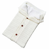Warm Soft Cotton Knitting Envelope Newborn Baby Sleeping Bag White
