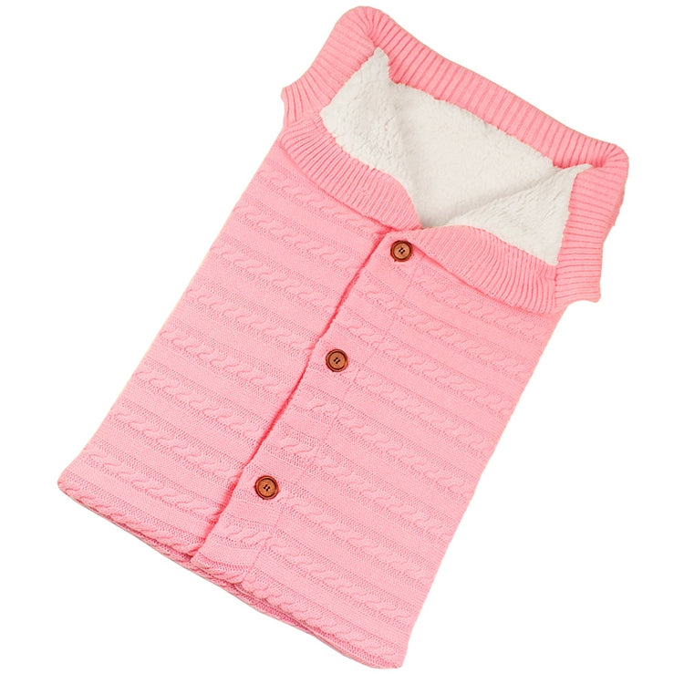 Warm Soft Cotton Knitting Envelope Newborn Baby Sleeping Bag Pink