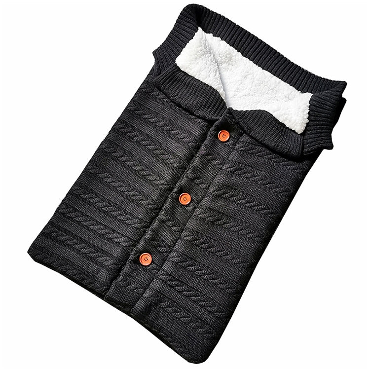 Warm Soft Cotton Knitting Envelope Newborn Baby Sleeping Bag Black