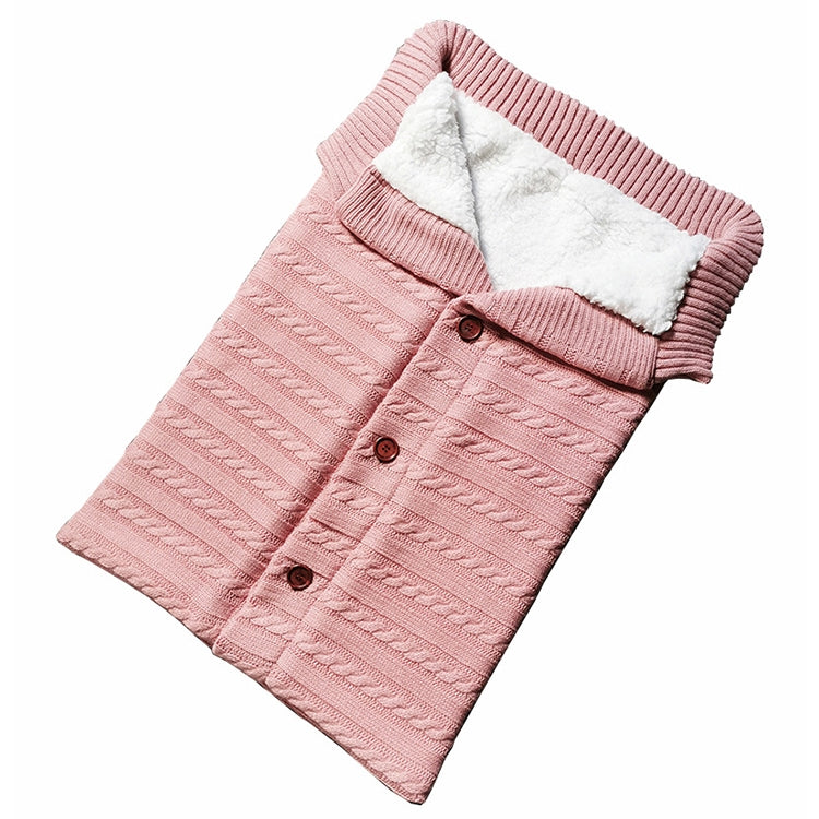 Warm Soft Cotton Knitting Envelope Newborn Baby Sleeping Bag Light Pink