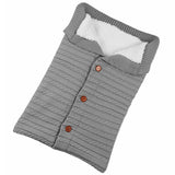 Warm Soft Cotton Knitting Envelope Newborn Baby Sleeping Bag Light Grey