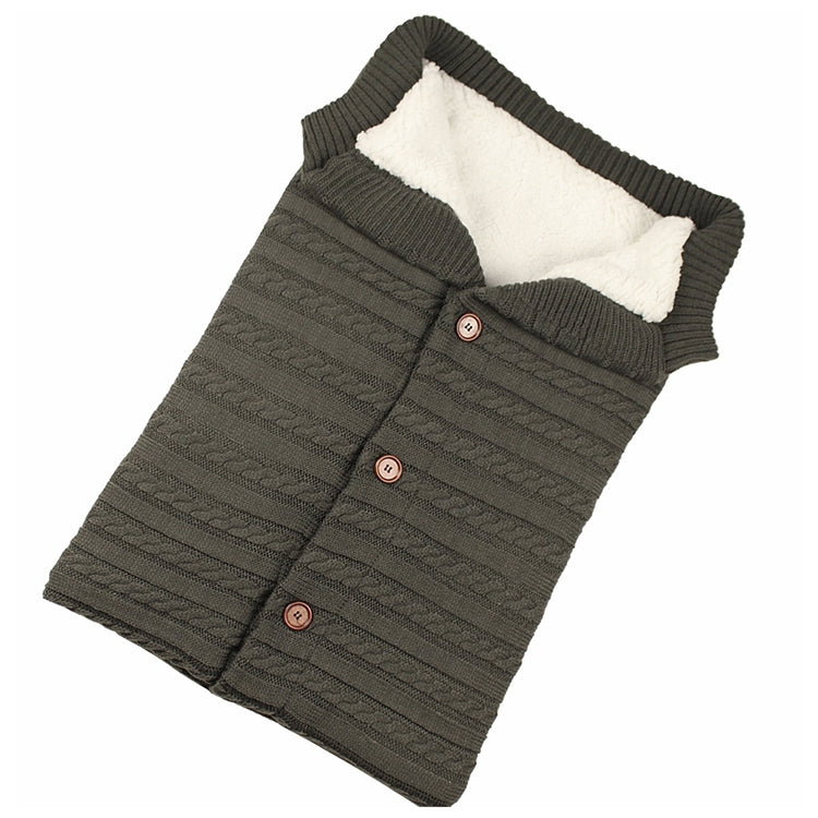 Warm Soft Cotton Knitting Envelope Newborn Baby Sleeping Bag Dark Grey