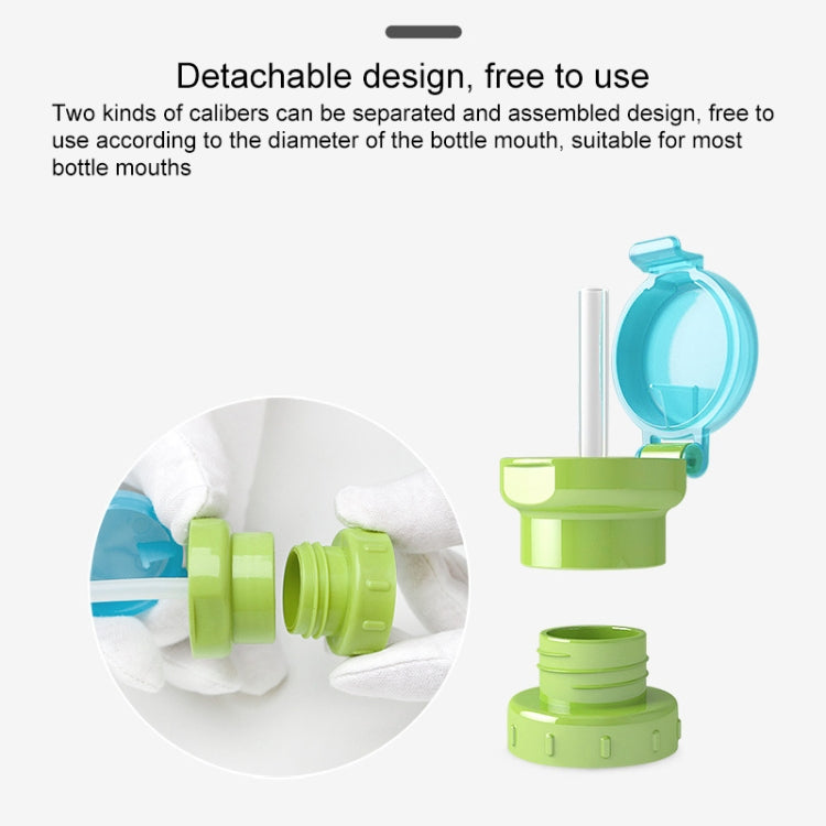 Children Portable Bottled Drinks Anti-overflow Anti-squash Replacement Straw Cap, Green, Red, Blue