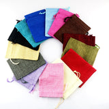 50 PCS Multi size Linen Jute Drawstring Gift Bags Sacks Wedding Birthday Party Favors Drawstring Gift Bags, 7x9cm, 9x12cm, 10x14cm