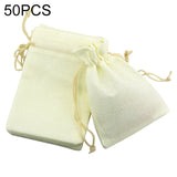 50 PCS Multi size Linen Jute Drawstring Gift Bags Sacks Wedding Birthday Party Favors Drawstring Gift Bags, 7x9cm, 9x12cm, 10x14cm