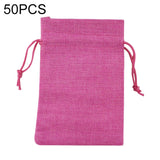 50 PCS Multi size Linen Jute Drawstring Gift Bags Sacks Wedding Birthday Party Favors Drawstring Gift Bags, 7x9cm, 9x12cm, 10x14cm