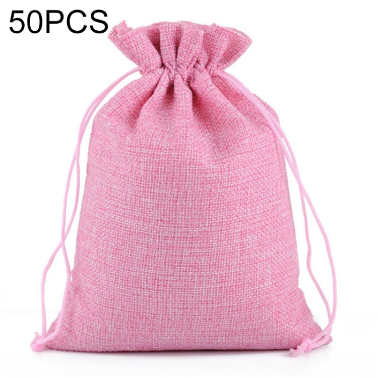 50 PCS Multi size Linen Jute Drawstring Gift Bags Sacks Wedding Birthday Party Favors Drawstring Gift Bags, 7x9cm, 9x12cm, 10x14cm