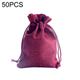 50 PCS Multi size Linen Jute Drawstring Gift Bags Sacks Wedding Birthday Party Favors Drawstring Gift Bags, 7x9cm, 9x12cm, 10x14cm