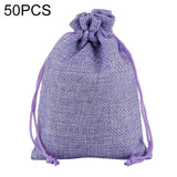 50 PCS Multi size Linen Jute Drawstring Gift Bags Sacks Wedding Birthday Party Favors Drawstring Gift Bags, 7x9cm, 9x12cm, 10x14cm