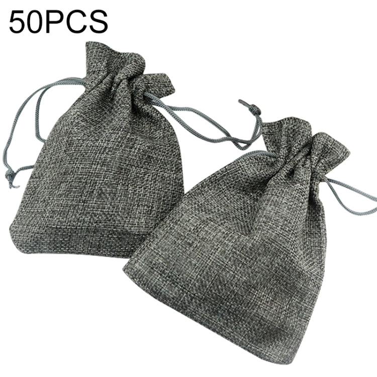 50 PCS Multi size Linen Jute Drawstring Gift Bags Sacks Wedding Birthday Party Favors Drawstring Gift Bags, 7x9cm, 9x12cm, 10x14cm