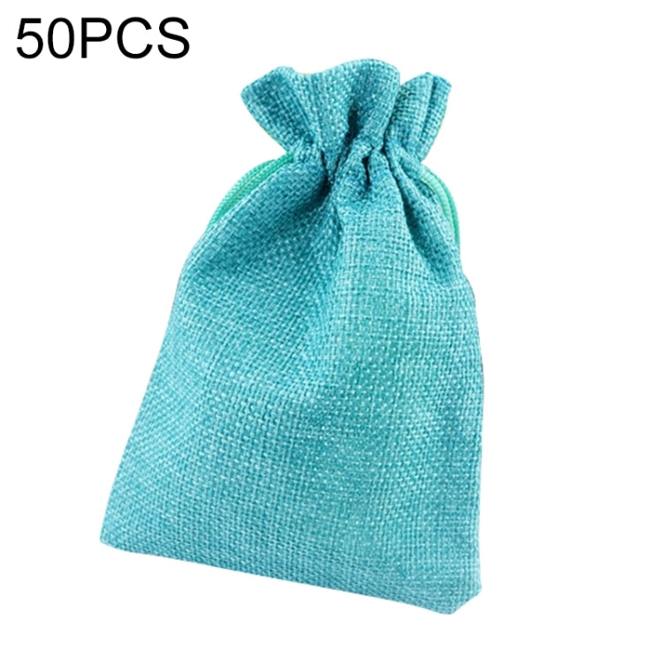 50 PCS Multi size Linen Jute Drawstring Gift Bags Sacks Wedding Birthday Party Favors Drawstring Gift Bags, 7x9cm, 9x12cm, 10x14cm