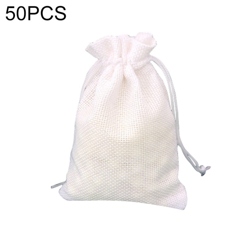 50 PCS Multi size Linen Jute Drawstring Gift Bags Sacks Wedding Birthday Party Favors Drawstring Gift Bags, 7x9cm, 9x12cm, 10x14cm