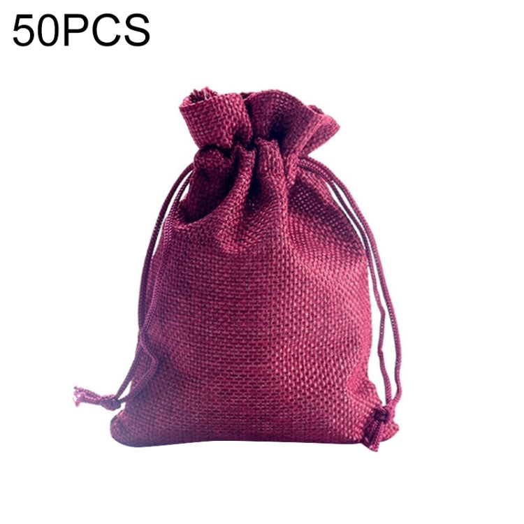 50 PCS Multi size Linen Jute Drawstring Gift Bags Sacks Wedding Birthday Party Favors Drawstring Gift Bags, 7x9cm, 9x12cm, 10x14cm