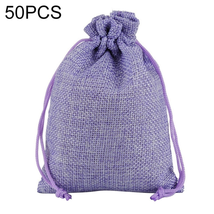 50 PCS Multi size Linen Jute Drawstring Gift Bags Sacks Wedding Birthday Party Favors Drawstring Gift Bags, 7x9cm, 9x12cm, 10x14cm