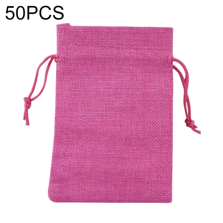 50 PCS Multi size Linen Jute Drawstring Gift Bags Sacks Wedding Birthday Party Favors Drawstring Gift Bags, 13x18cm, 15x20cm, 17x23cm