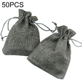 50 PCS Multi size Linen Jute Drawstring Gift Bags Sacks Wedding Birthday Party Favors Drawstring Gift Bags, 13x18cm, 15x20cm, 17x23cm