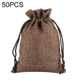 50 PCS Multi size Linen Jute Drawstring Gift Bags Sacks Wedding Birthday Party Favors Drawstring Gift Bags, 13x18cm, 15x20cm, 17x23cm