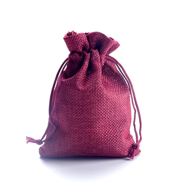 50 PCS Multi size Linen Jute Drawstring Gift Bags Sacks Wedding Birthday Party Favors Drawstring Gift Bags, 13x18cm, 15x20cm, 17x23cm
