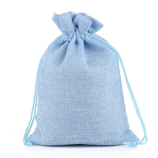 50 PCS Multi size Linen Jute Drawstring Gift Bags Sacks Wedding Birthday Party Favors Drawstring Gift Bags, 13x18cm, 15x20cm, 17x23cm
