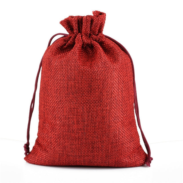 50 PCS Multi size Linen Jute Drawstring Gift Bags Sacks Wedding Birthday Party Favors Drawstring Gift Bags, 13x18cm, 15x20cm, 17x23cm