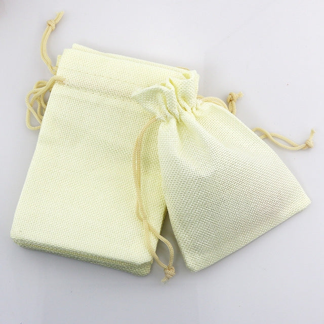 50 PCS Multi size Linen Jute Drawstring Gift Bags Sacks Wedding Birthday Party Favors Drawstring Gift Bags, 20x30cm