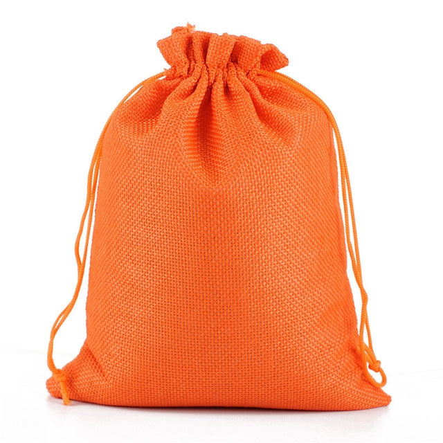 50 PCS Multi size Linen Jute Drawstring Gift Bags Sacks Wedding Birthday Party Favors Drawstring Gift Bags, 20x30cm