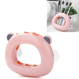 Wall-mounted Bathroom Wall Hanging Rack Creative Couple Suction Cup Toothbrush Shelf Holder Pink