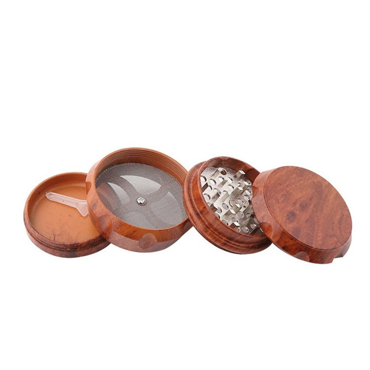 Wood Drum Type Smoke Grinder Tobacco Spice Crusher, S, M, L