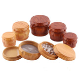 Wood Drum Type Smoke Grinder Tobacco Spice Crusher, S, M, L