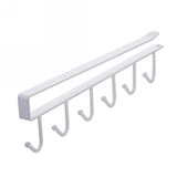2 PCS Hooks Storage Rack Cup Towel Hanging Holder Bathroom Kitchen Cabinet Organizer White