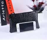 Fashion Long Crocodile Pattern Ladies Clutch Wallet