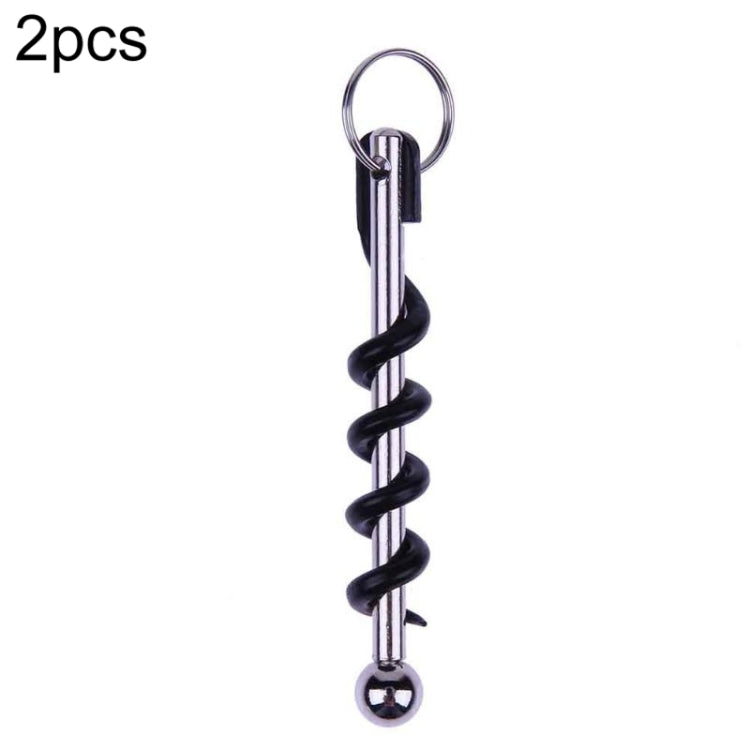 2 PCS Outdoor Creative Corkscrew Pocket Red Wine Tool, Key Ring Key Ring