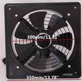 220V Exhaust Fan High Speed Air Extractor Window Ventilation Fan for Kitchen Ventilator Axial Industrial Wall Fan, 12 inch, 10 inch