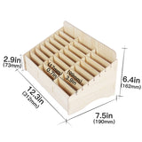 2 PCS Wooden Conference Classroom Mobile Phone Organizer Desktop Storage Box, White Oak 24 Grid