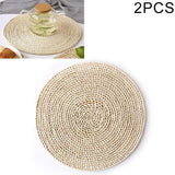 2 PCS Non-slip Natural Corn Woven Thickening Insulated Tea Mat Table Heat-resistant Casserole Mat, Round Coaster 10cm, Round Placemat 22cm, Round Placemat 35cm