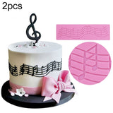 2 PCS Note Cake Decoration Silicone Mould Fondant Cake Tool Baking DIY Mould, Note Shape Note Shape