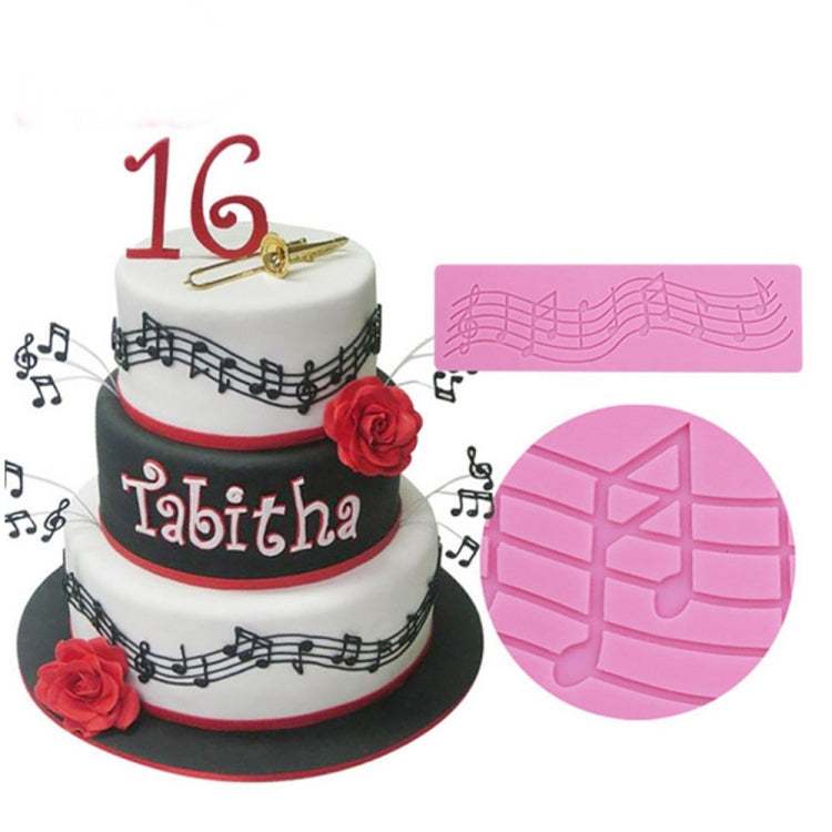 2 PCS Note Cake Decoration Silicone Mould Fondant Cake Tool Baking DIY Mould, Note Shape