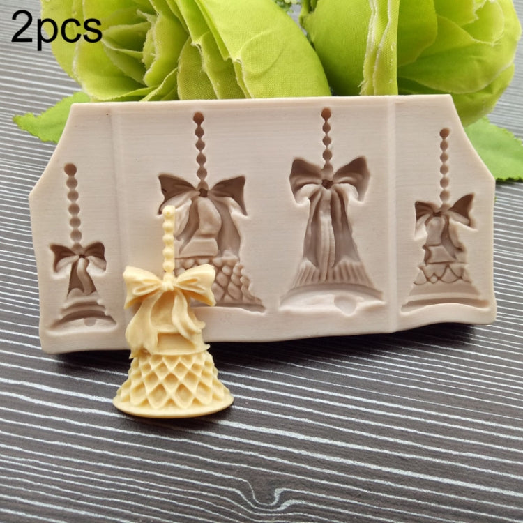 2 PCS Christmas Bells Chocolate Candy Cookie Cake Decorating Tools DIY Baking Fondant Food Grade Silicone Mold, Christmas Bells Christmas Bells