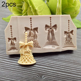 2 PCS Christmas Bells Chocolate Candy Cookie Cake Decorating Tools DIY Baking Fondant Food Grade Silicone Mold, Christmas Bells Christmas Bells