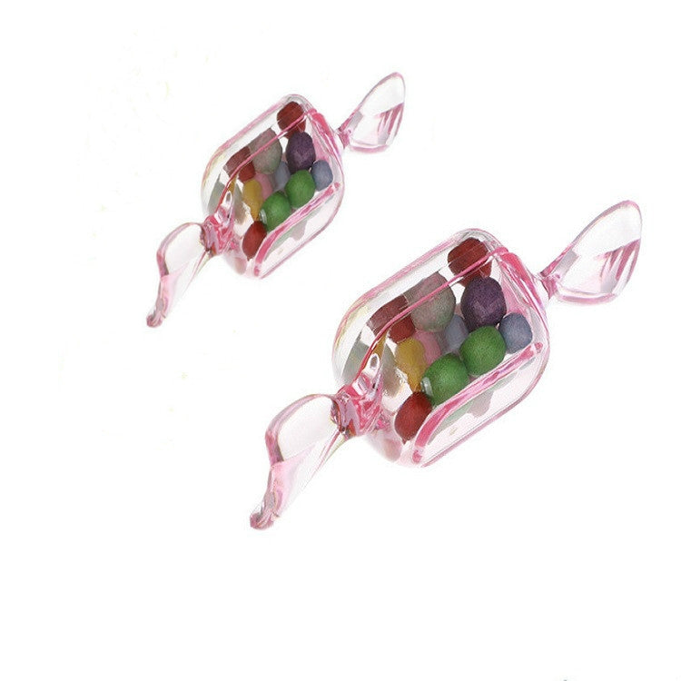 10 PCS/Set Transparent Creative Candy Box Small Candy-shaped Mini Plastic Box Clear Pink