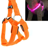 Double Sided LED Light Pet Harness Nylon Cat Dog Chest Strap Leash, S, M