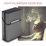 Aluminum Cigar Cigarette Case Tobacco Holder Pocket Box Storage Container Smoking Set