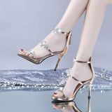 Sexy Peep Toe Five Pointed Star High Heels Sandals Wedding Shoes, 34, 35, 36, 37, 38, 39, 40