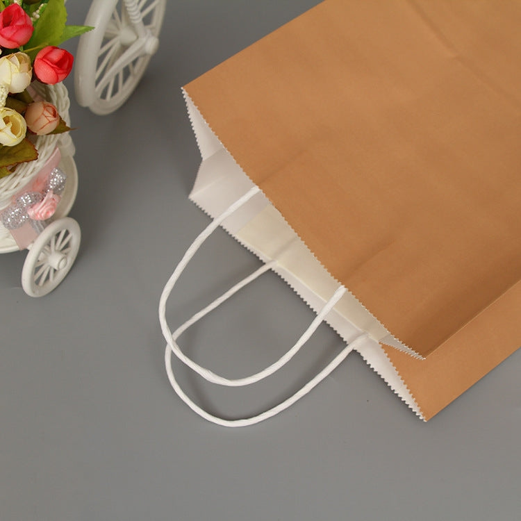 10 PCS Elegant Kraft Paper Bag With Handles for Wedding/Birthday Party/Jewelry/Clothes, 16x22x8cm, 22x27x11cm, 12x15x6cm, 26x33x12cm, 32x25x11cm, 42x31x12cm