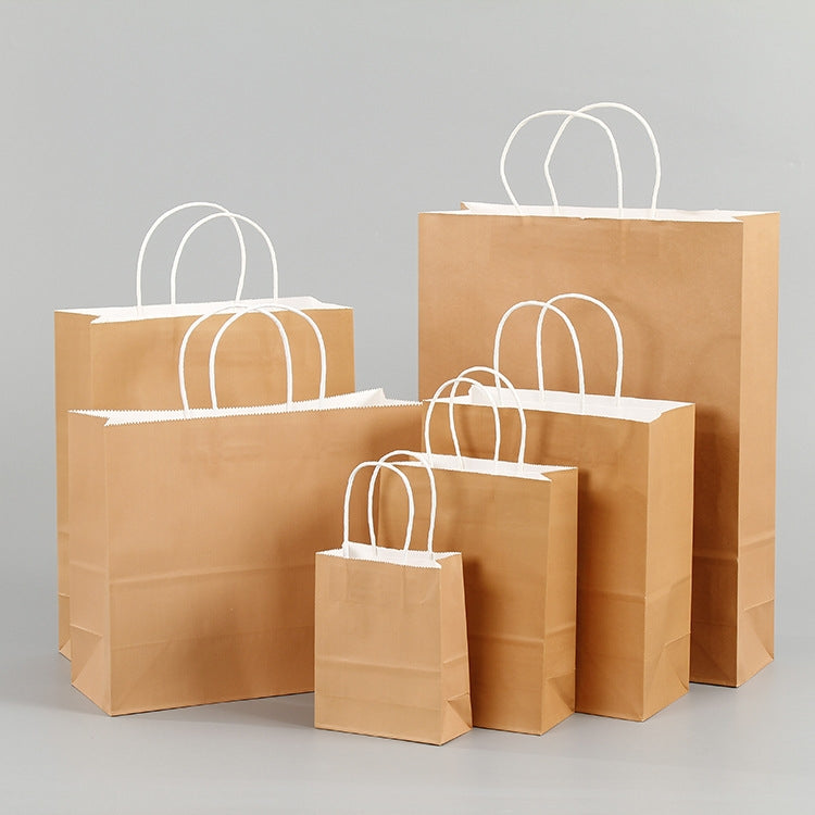 10 PCS Elegant Kraft Paper Bag With Handles for Wedding/Birthday Party/Jewelry/Clothes, 16x22x8cm, 22x27x11cm, 12x15x6cm, 26x33x12cm, 32x25x11cm, 42x31x12cm
