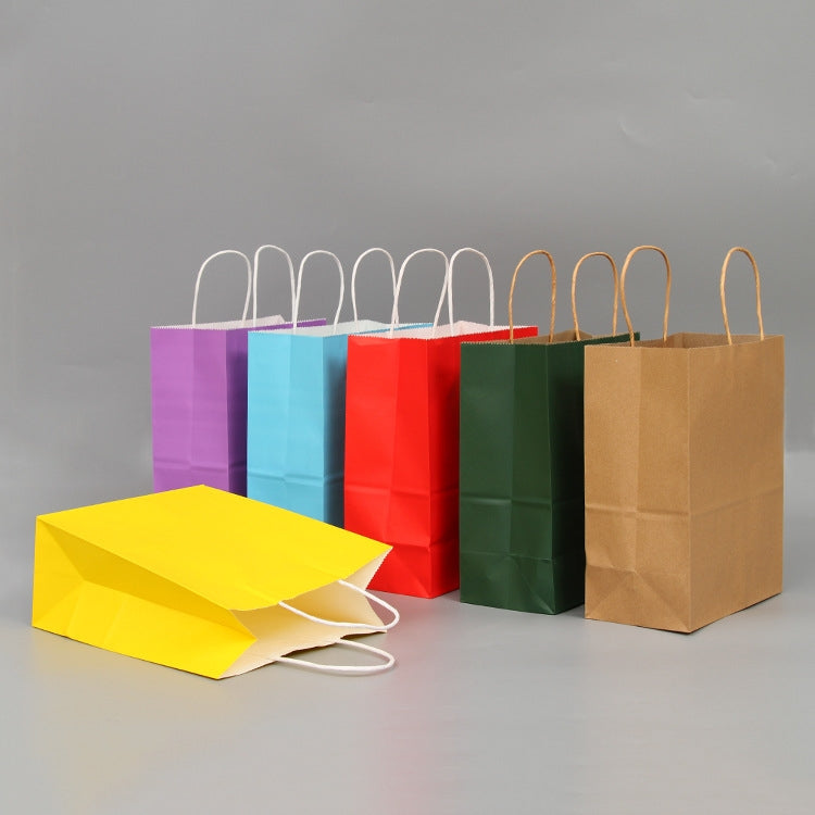 10 PCS Elegant Kraft Paper Bag With Handles for Wedding/Birthday Party/Jewelry/Clothes, 16x22x8cm, 22x27x11cm, 12x15x6cm, 26x33x12cm, 32x25x11cm, 42x31x12cm