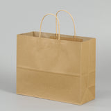 10 PCS Elegant Kraft Paper Bag With Handles for Wedding/Birthday Party/Jewelry/Clothes, 16x22x8cm, 22x27x11cm, 12x15x6cm, 26x33x12cm, 32x25x11cm, 42x31x12cm 32x25x11cm Yellow Kraft