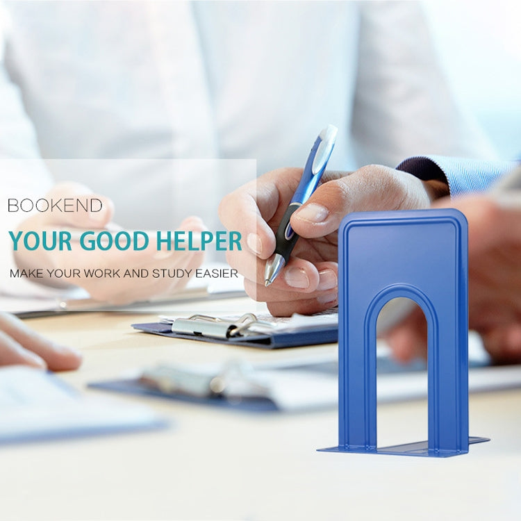 2 PCS Simple Metal Bookend Support Frame Non Slip Book Stand Desktop Organizer